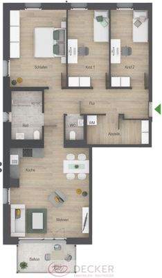 Grundriss - 4 Zimmer