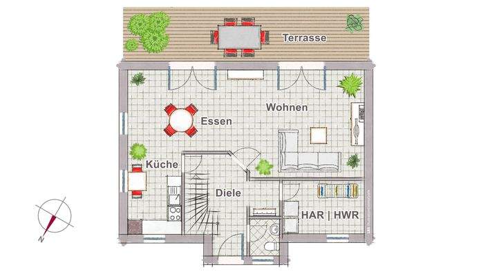 Grundrissskizze Erdgeschoss