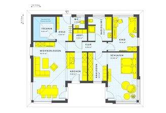 Moderner Bungalow-Grundriss