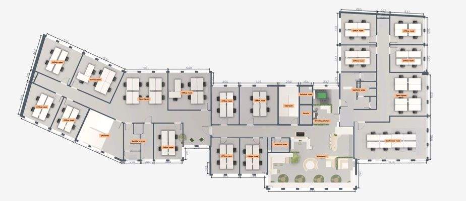 Grundriss mit Möblierung