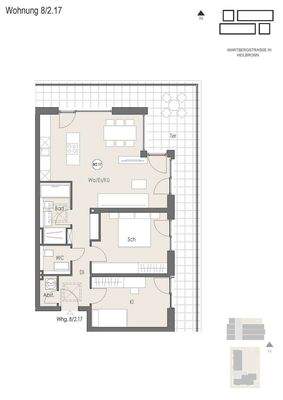 Grundriss Wohnung 8/2.17