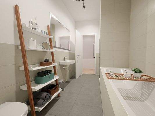 Visualisierung Bad mit Wanne