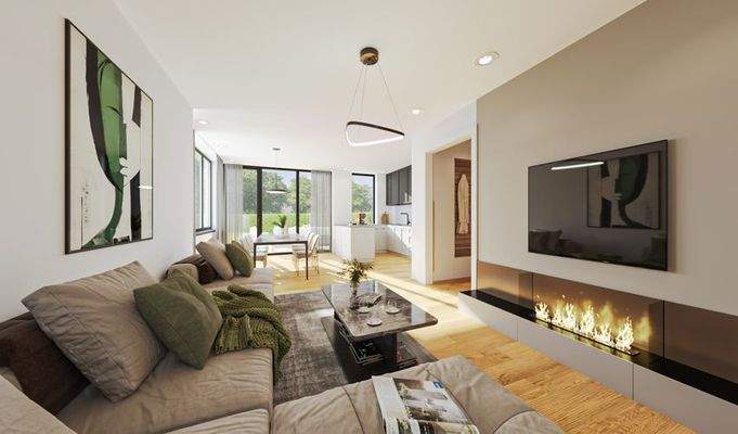 Visualisierung Küche-Essen-Wohnen