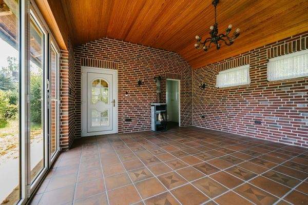 Hintere gemauerte Gartenhaus Aufenthaltsraum