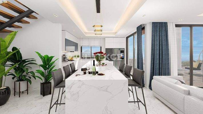 Detached Villas with Unblocked Sea and Mountain Views in Girne