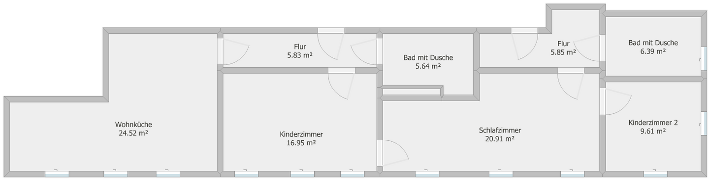 Grundriss 3,5-Raum (Variante 1) 