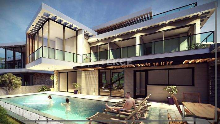 Sea View Houses with Pools in Alsancak North Cyprus