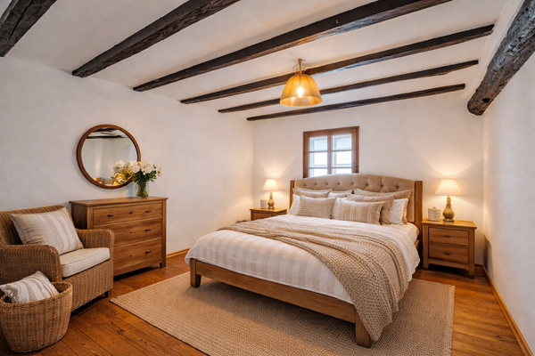 KI-Beispiel Schlafzimmer Fachwerkhaus OG