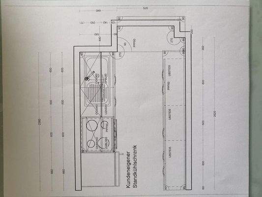 Maße Küche / Planbeispiel 