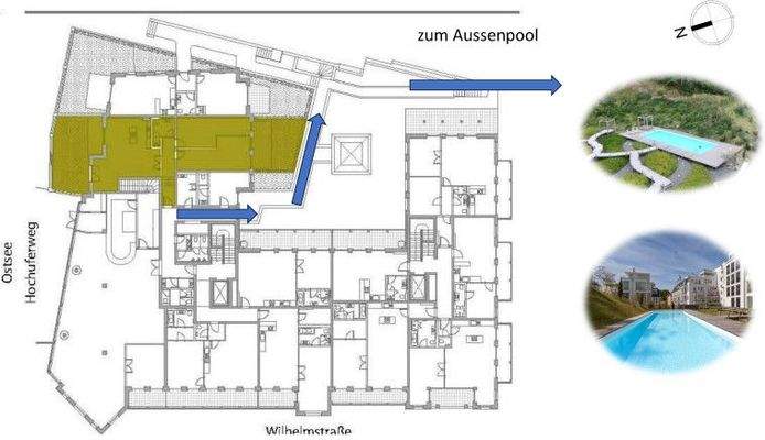 Etagengrundriss mit Lage der Wohnung