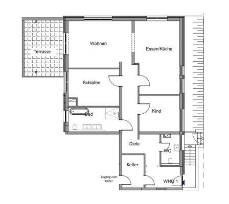 Grundrissplan Whg. Nr. 1