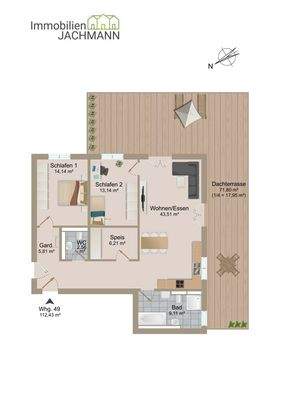 Grundriss Penthouse 49