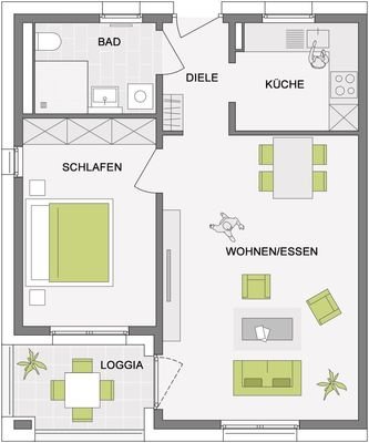 Grundriss Wohnung 2, 7, 14