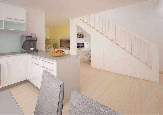 auch der platz unter der Treppe nutzbar