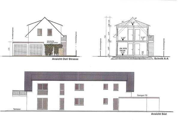 Seitenansicht Süd, Ost