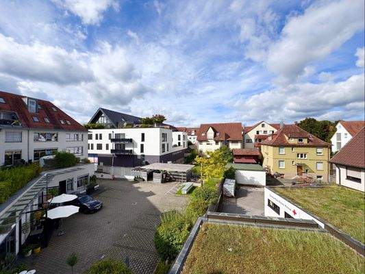 Blick auf Wohnanlage