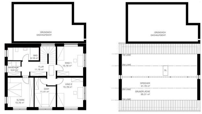 Grundriss-OG und Dach