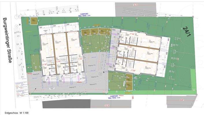 Lageplan Reihenhäuser