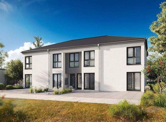 Visualisierung Beispeil Hausansicht 3 Familienhaus