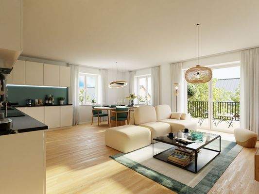 Der Wohn- und Essbereich