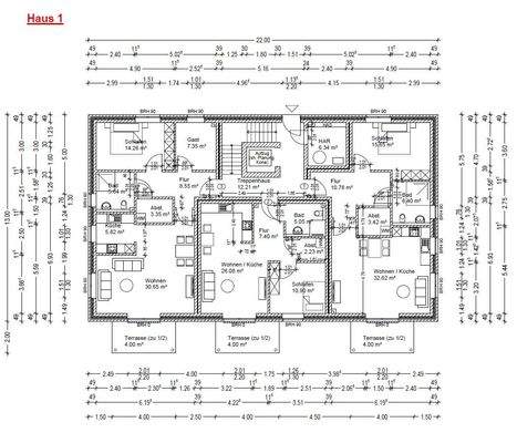 Grundriss EG bemaßt