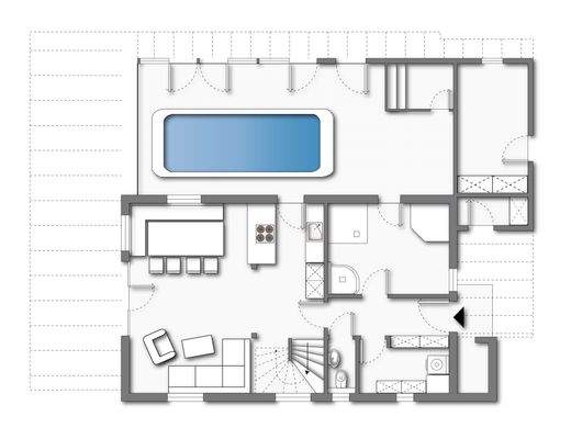 Erdgeschosss (kein Maßstab - Details können abweichen)