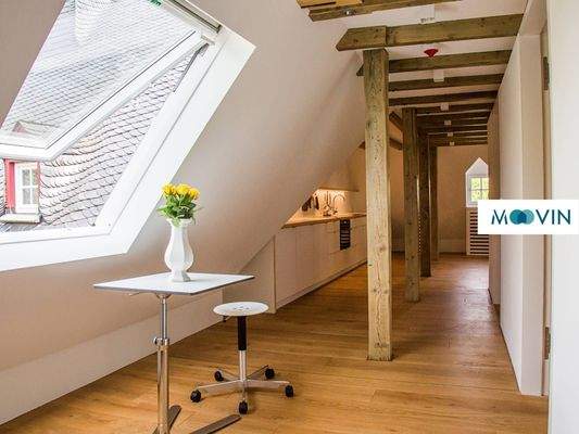 Ansicht IV: Wohn- und Esszimmer mit offenem Küchenbereich