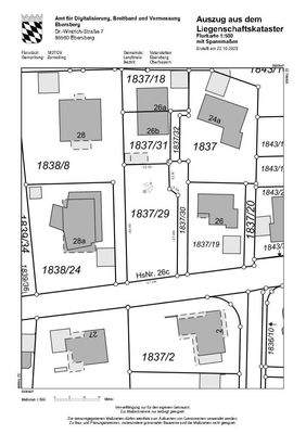Lageplan mit Spannmaßen