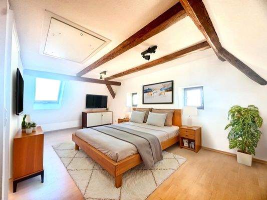 Einrichtungsbeispiel Schlafzimmer DG