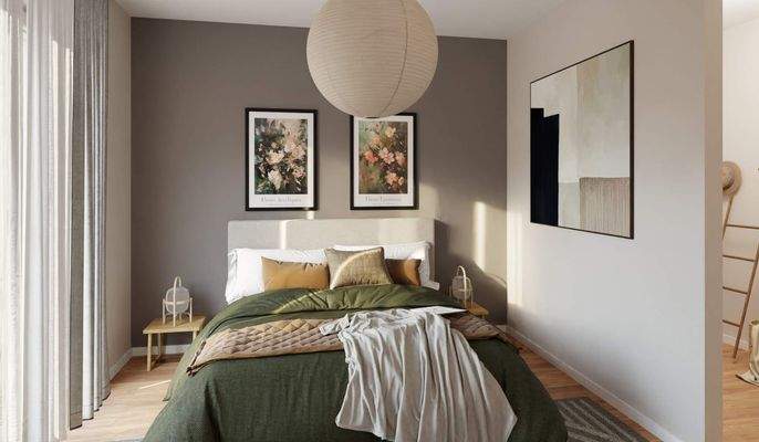 Helles und komfortables Schlafzimmer