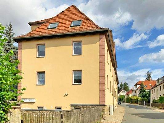 Seitliche Hausansicht