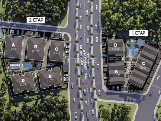 Stylish Flats in a Horizontal Design Complex in Yalova