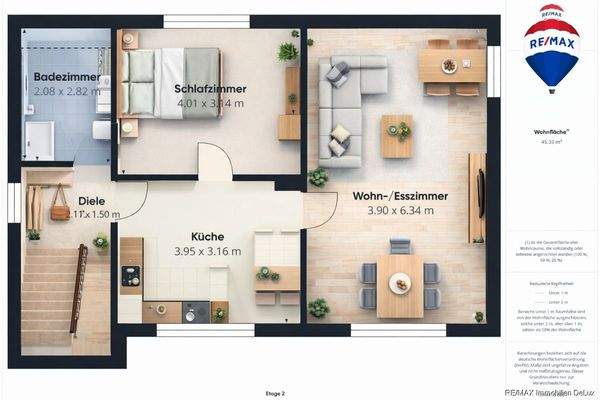 REMAX Immobilien DeLux Mehrfamilienhaus Grundriss DG Saarbrücken Mark Borowicz