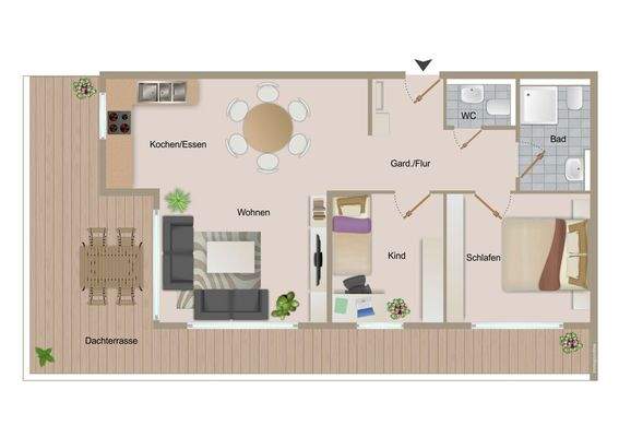 Grundriss Wohnung 2. OG