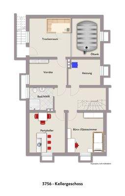 Grundriss KG visualisiert 3756