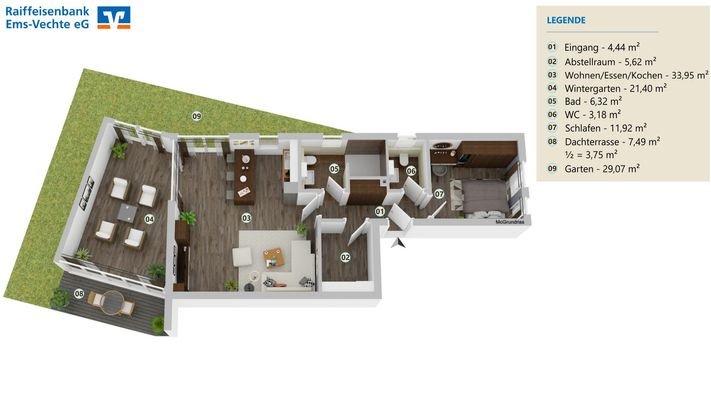Grundriss Penthousewohnung Whg. 15