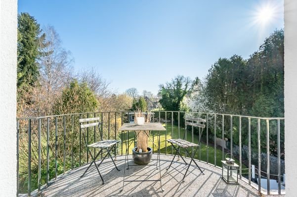 Balkon in Richtung Garten