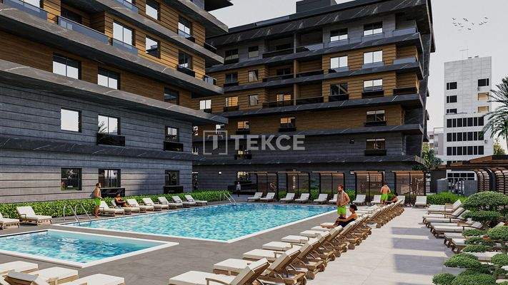 Apartments for Sale with Pool and Security in Antalya Konyaaltı