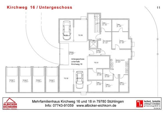 Untergeschoss mit Tiefgaragen und Kellerräumen