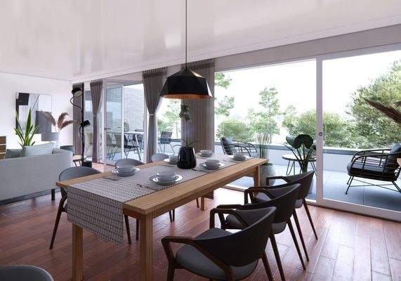 Visualisierung Essbereich, Balkon, Terrasse