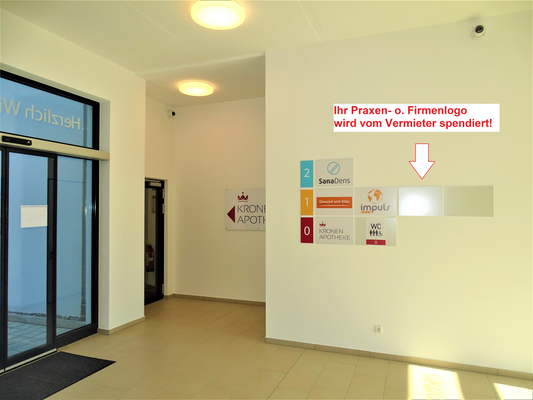 Leitsystem vorhanden - Logoplatzierung kommt vom Vermieter