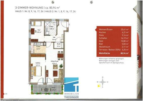 Grundriss Wohnung spiegelverkehrt