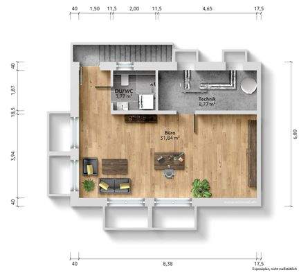 Grundriss KG möbliert