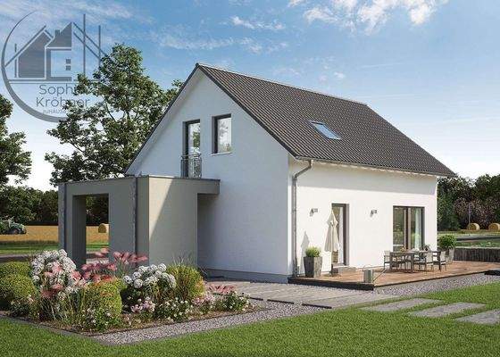 Haus mit Sonderanbauteilen