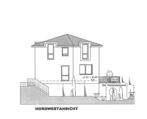 NW Ansicht Zeichnung Vorlage