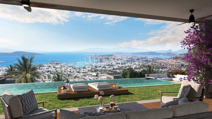 Villas with Bodrum Castle and Unique Sea Views in Bodrum