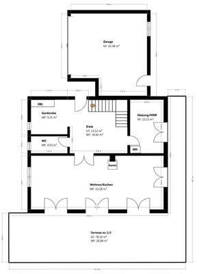 Grundriss Skizze EG Haus 25
