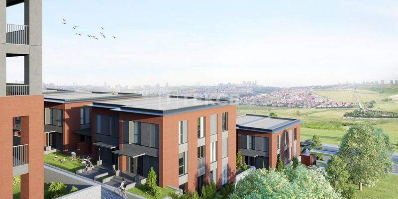 Villas in a Complex with Garden and Balconies in Basaksehir