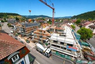 Drohnenaufnahme Baufortschritt August 2026