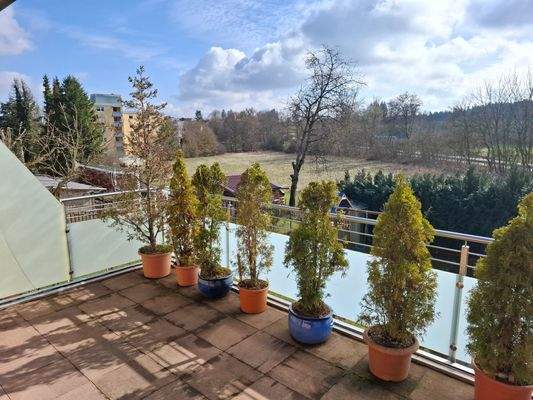 Balkon mit Blick in die Natur
